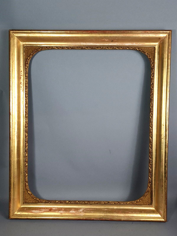 Cadre Ancien 77x64 Cm Feuillure 65x53cm F15 Bois Stuc DorÃ© D'Origine C202