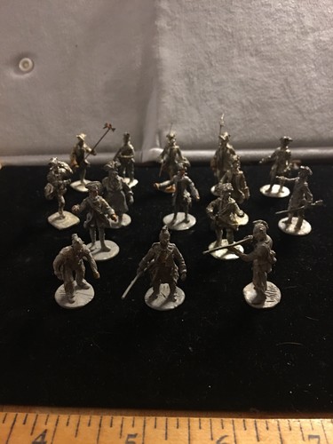 VINTAGE LOT UNPAINTED LEAD METAL SOLDIERS Colonial & Indians Soldiers 15 Pcs