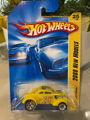 2008 Hot Wheels #25 New Models 25/40 PASS'N GASSER Yellow Variant wRear5 Sp-5Dot