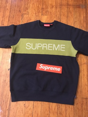 トップス Supreme17AWZig Zag Stitch Panel Crewneck s-l1200.jpg
