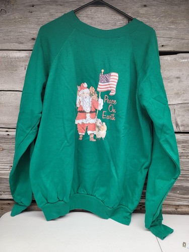 Vintage Pannill Blank Sweatshirt Adult XXL Green Pullover