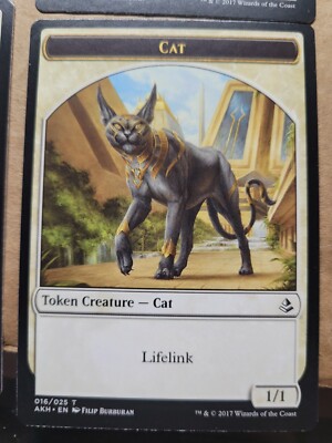 MTG Magic Token - Cat (016/025) 16 Amonkhet AKH LP White Lifelink BULK DISCOUNT