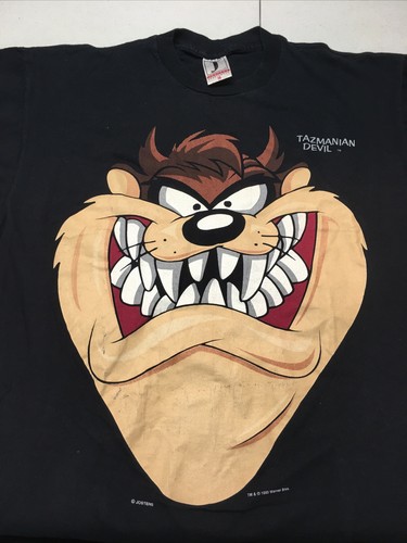 【トム】 TRUCK ヴィンテージ天竺Tシャツ ブラウン Vtg Tazmanian Devil T-Shirt 1993 Warner Bros Jostens Black