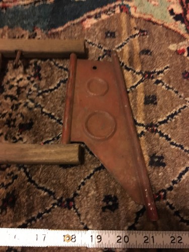Vintage Pedal Car Fire Truck Oak Ladder With Metal Bracket For Mounting