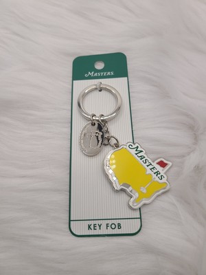 The Masters Golf Chrome Key Chain Fob USA Map Logo Yellow Augusta National 2024
