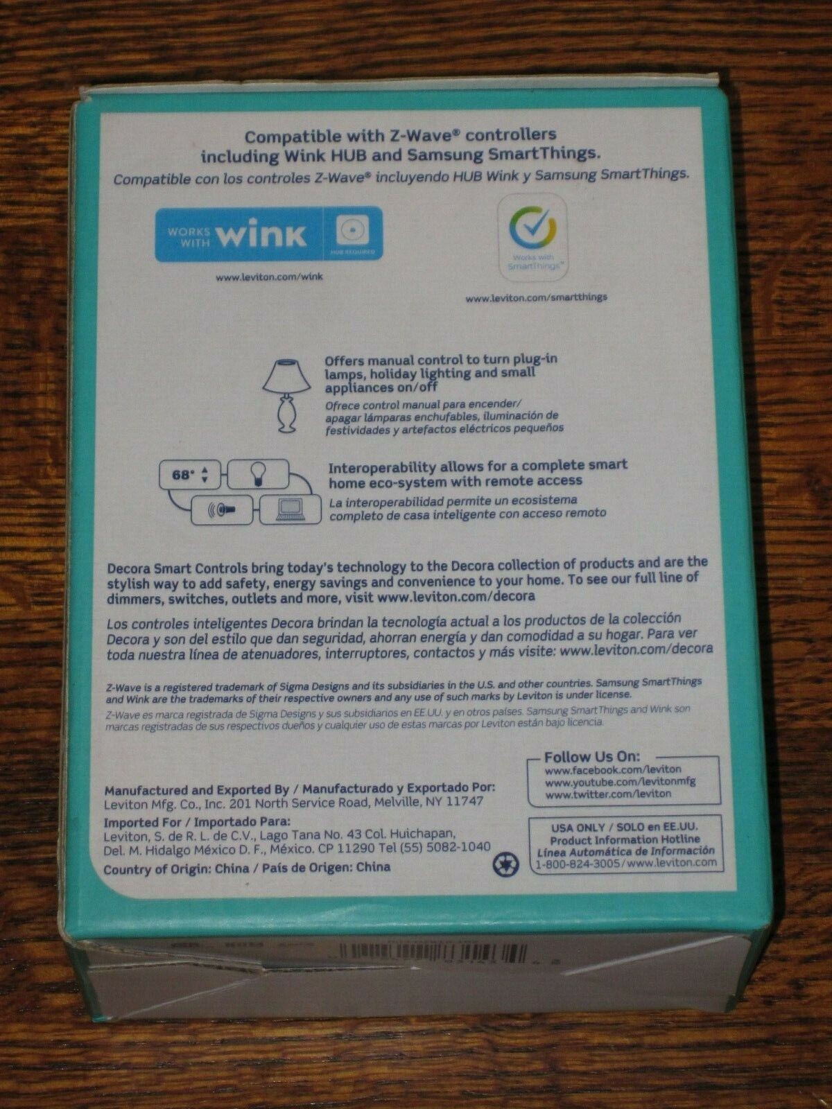 New Leviton decora smart (White) Outlet with Z-Wave Technology DZR15