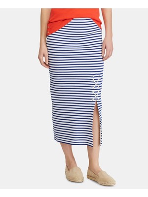 

RALPH LAUREN Женская белая полосатая юбка-карандаш чайной длины Размер, Белый