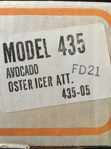 Oster Ice Crusher Avocado 435 05 Vintage
