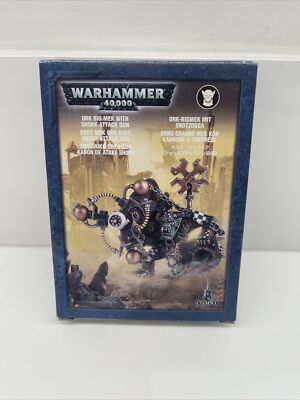 Ork Big Mek With Shock Attack Gun Metal New In Box Complete Warhammer 40k OOP