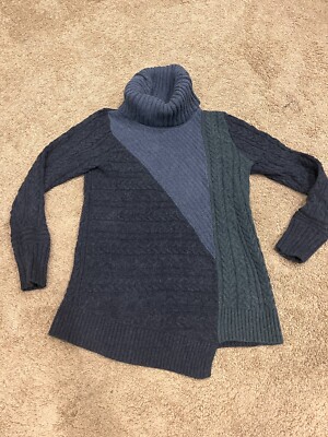 L.L. Bean Women's Pullover Sweater Size M  Cable Knit Chunky  Blend Multi Color