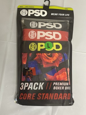 New Red Black PSD 3 Pack Premium Boxer Briefs Core Standard Large (36-38)