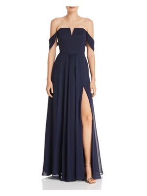 

AQUA DRESSES Женское темно-синее длинное платье с короткими рукавами + расклешенное вечернее платье, Navy