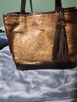 Patricia Nash Leather Satchel New Without Tags Never Used With Storage Bag Brown