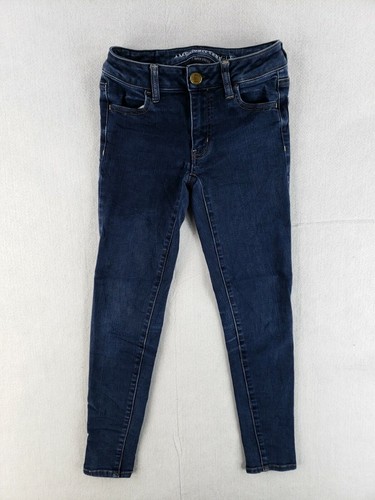 American Eagle Sz 0 Short Jegging Skinny Jeans Dark Wash Super Stretch Current