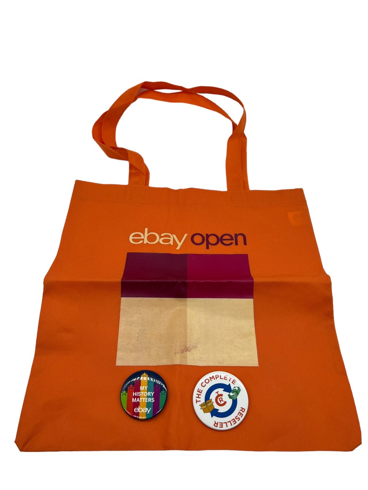 2019 eBay Open Orange Tote Bag & 2 Pins My History Matters