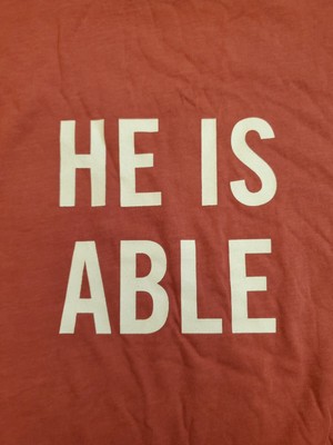 New! Salt + Light T-Shirt  HE IS ABLE  Size L Paprika Color NWT LifeWay Tee