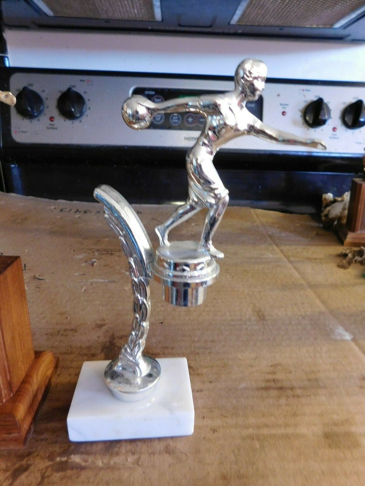 PAIR OF VINTAGE BOWLING TROPHIES W/METAL TOPPERS GROUP #6