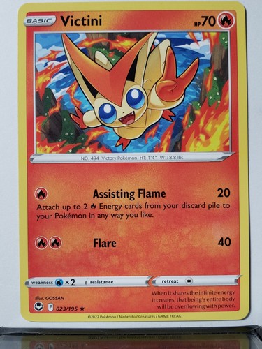 Victini 023/195 - B1G1F - RARE Non Holo Silver Tempest Pokemon