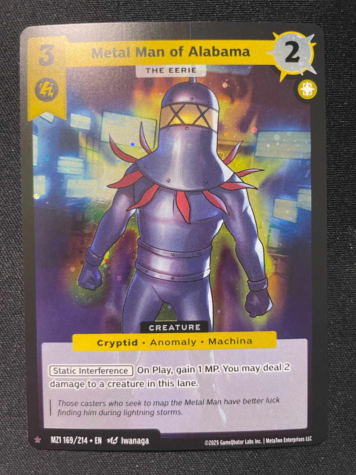 2025 MetaZoo Metal Man of Alabama 169/214 1 Star Rare Holo