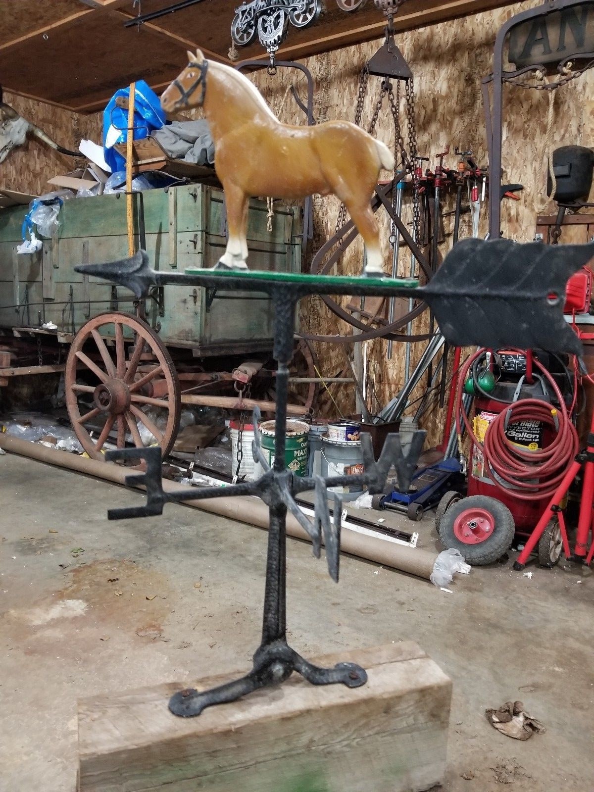 Vintage Metal Draft Horse Weather Vane.