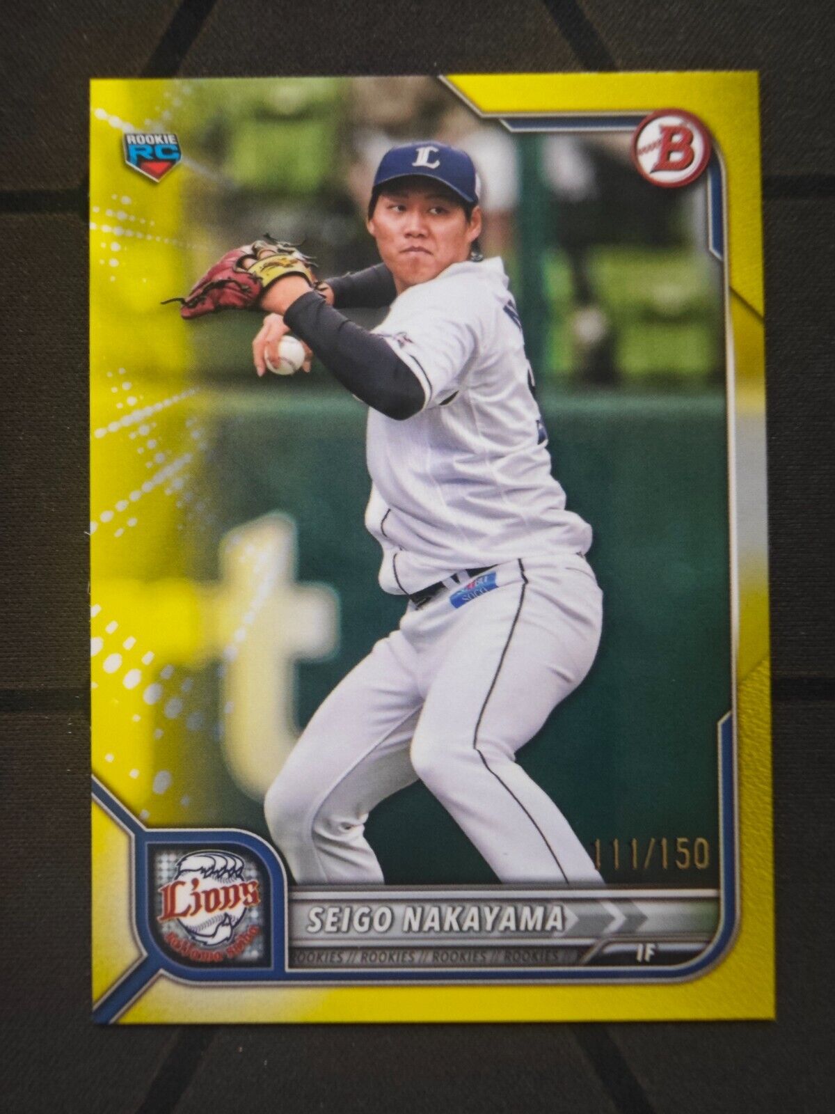 2022 Bowman Baseball NPB Nippon Yellow RC Seigo Nakayama 111 2022 Bowman Baseball NPB Nippon Yellow RC Seigo Nakayama 111