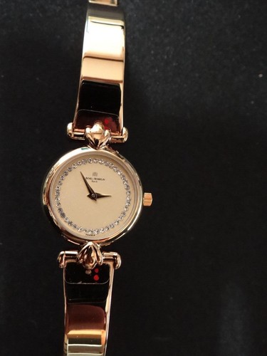 Pre-owned Michel Herbelin Ladies Watch French  Watch Faux Diamond Gold Bracelet