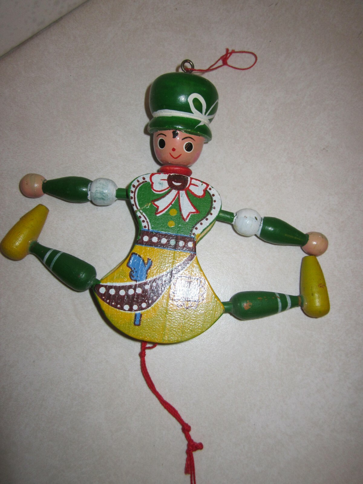 vintage wooden Austrian/German woman  jumping-jack (marionette)  string puppet