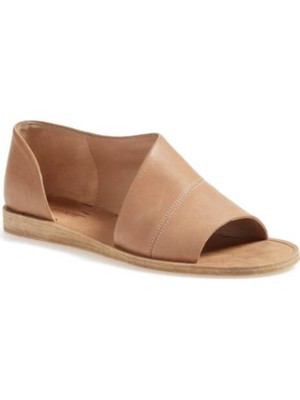 

ВИНС. Женские бежевые слипоны D Orsay Tabitha с круглым носком на кожаных балетках 6,5 м, Бежевый, E4280L1