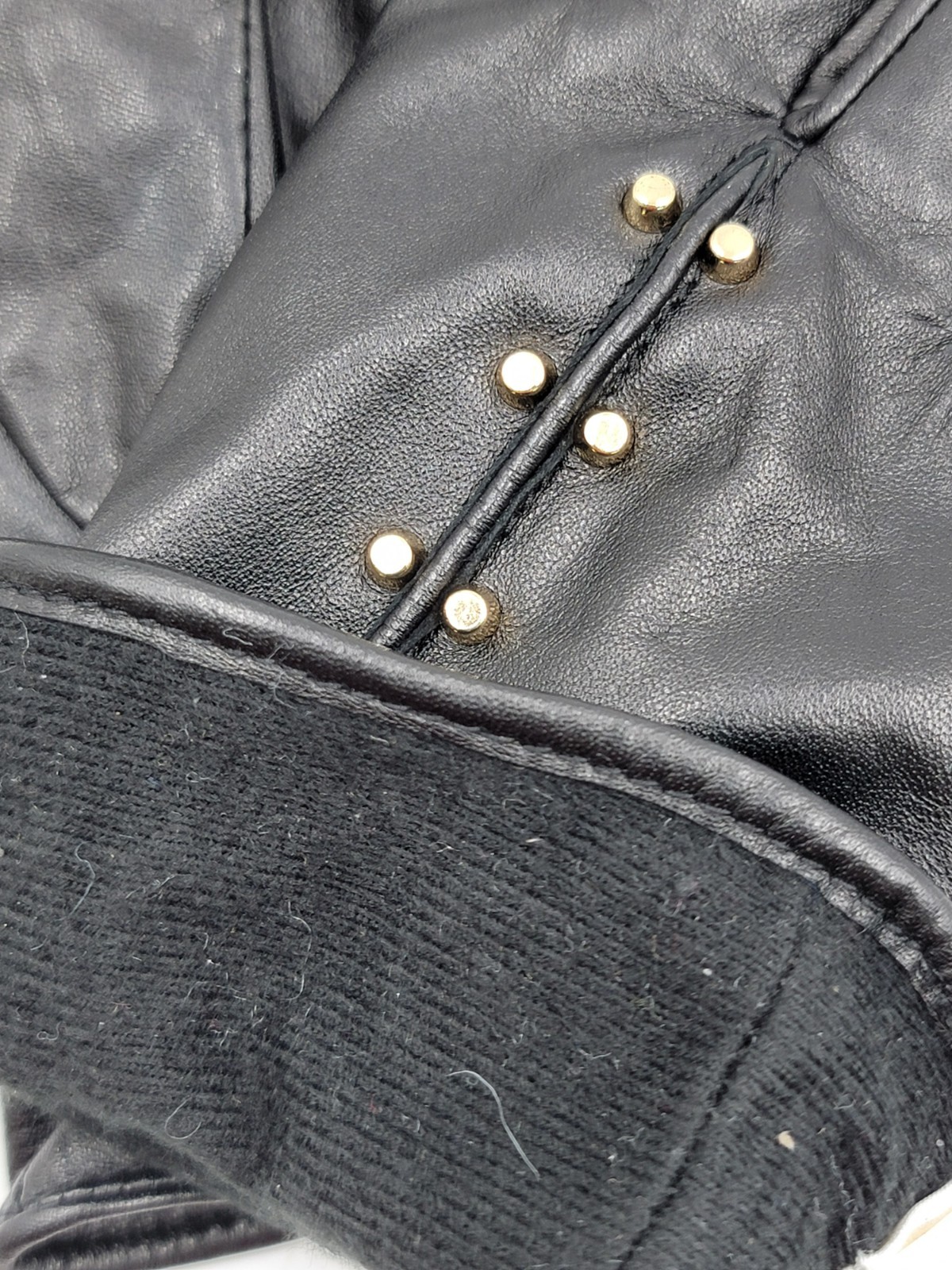 MICHAEL Michael Kors Leather Astor Studded Touch Tips Gloves Women's S Black - Picture 8 of 12