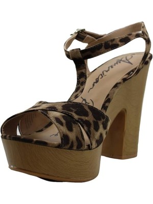 Женские коричневые босоножки Jamie Slingback на платформе с леопардовым принтом AMERICAN RAG Womens 8 М