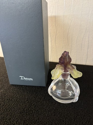 Perfume Bottle Yellow Crystal Flower Daum France | eBay