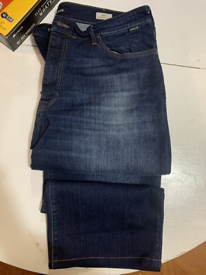 MAVI Men s Max Wide Relaxed Leg Jeans, 38x34, Dark Blue Denim, Mid Rise Zip Fly
