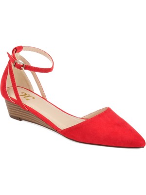 

КОЛЛЕКЦИЯ JOURNEE Женские красные туфли на танкетке с вырезами по бокам Arkie, туфли на танкетке с острым носком, размер 8 м, Красный, ARKIE-WEDGE