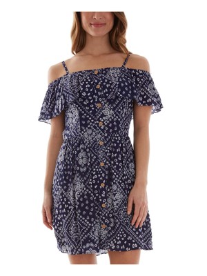 

BCX DRESS Женское синее платье-футляр с коротким рукавом на пуговицах для подростков, Синий