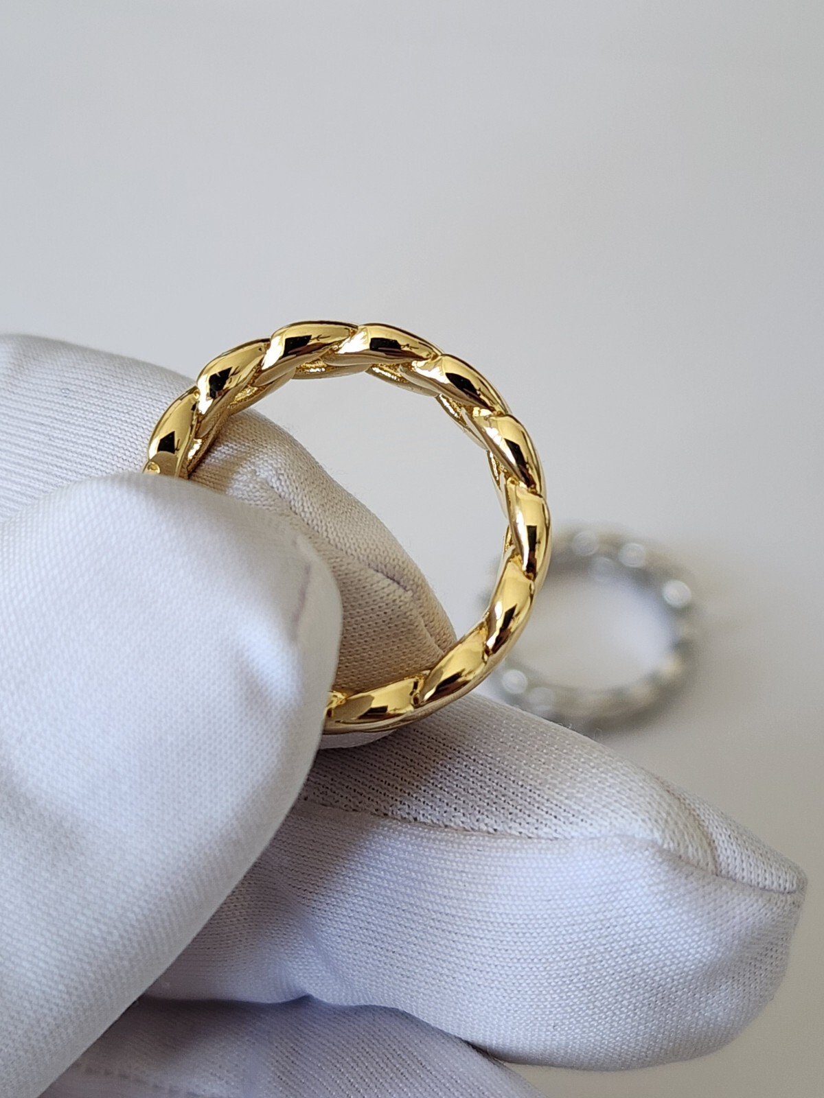 Gold, Silver Plated Cuban Chain Link Ring Unisex Hip Hop Jewelry Women, Men
