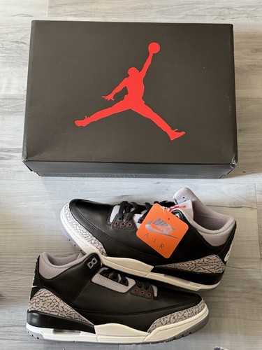 JORDAN AIR JORDAN 3 RETRO OG 2024 BLACK CEMENT (8-10)