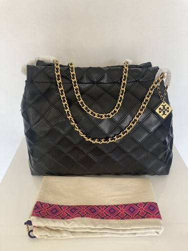 Tory Burch Fleming Soft Leather DRAWSTRING Hobo Shoulder Bag