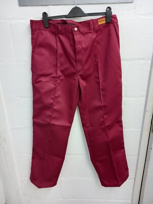 Hercules Burgundy Work Trousers 40L 40'' Waist 33'' Leg