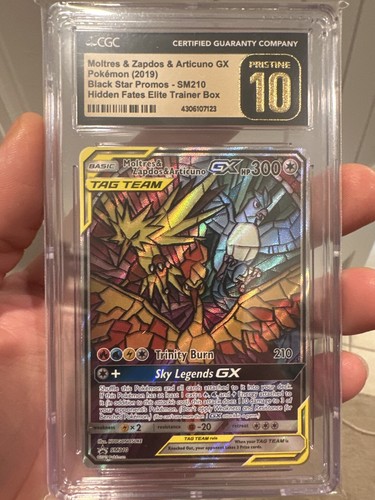 CGC 10 PRISTINE Moltres Zapdos & Articuno GX SM210 FULL ART CGC 10 PRISTINE Moltres Zapdos & Articuno GX SM210 FULL ART