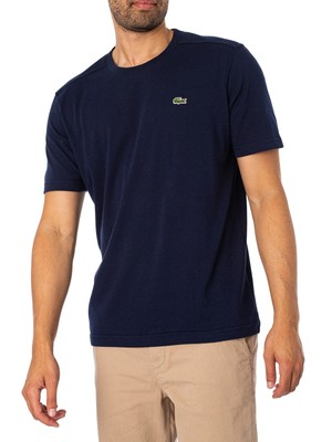 

Мужская спортивная футболка с вышитым логотипом Lacoste, синяя, Синий, TH7618-00-166