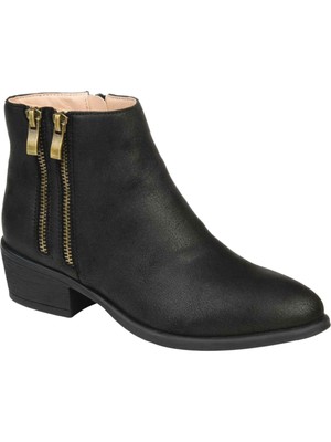 

JOURNEE COLLECTION Женские черные ботильоны на молнии Jayda с миндальным носком на блочном каблуке, Черный, JAYDA-BOOTIE