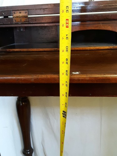 Antique Flip Top Folding Cover Wood Writing Student Desk Secretary turned legs