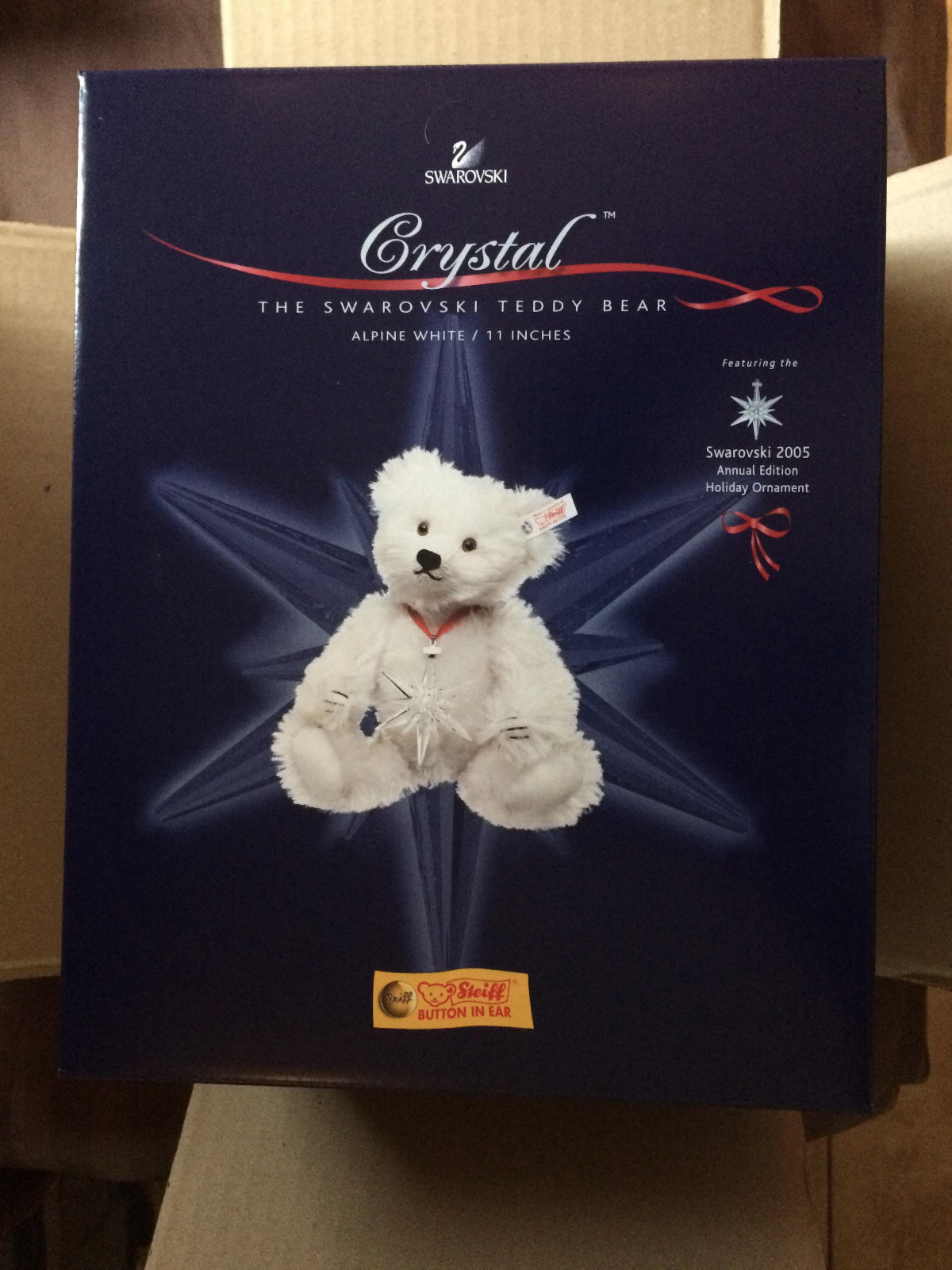 Steiff オーナメント スノーボール 2005 2005 Swarovski® Snowflake Ornament / Steiff® Teddy Bear | eBay