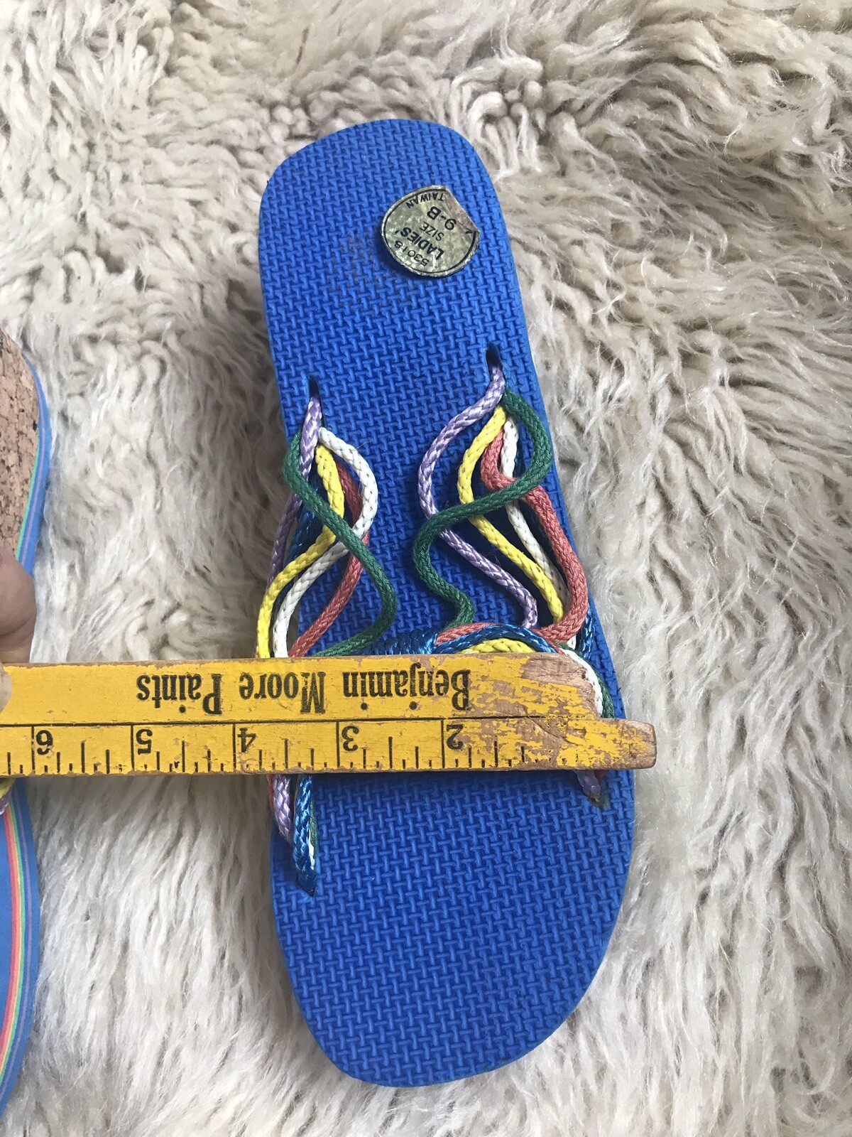 70's/80's Vintage Deadstock Rainbow Cork Flip Flops Sandals 9 B