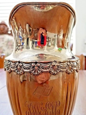 Tiffany Sterling Silver ENGLISH KING Water Pitcher YALE SCROLL & KEY Class 1887