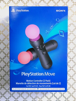 NEW Sony Playstation PS4 Move Motion Controller 2 Pack [Black] Factory Sealed