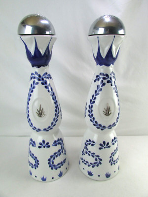 Clase Azul Reposado Empty Tequila Bottle 750ml Hand Painted Decanter Lot of 2
