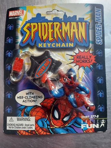 Vintage Spider-Man Keychain with Web Climbing Action - Rare Vintage Spider-Man Keychain with Web Climbing Action - Rare