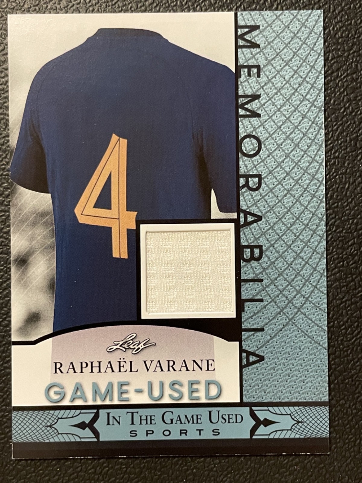 2024 Leaf In The Game Used Memorabilia Blue Raphaël Varane Jersey