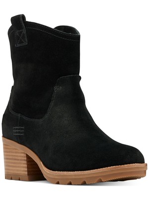 Женские черные ботинки Western Boot от SOREL с закругленным носком и застежками по бокам из натуральной кожи 10